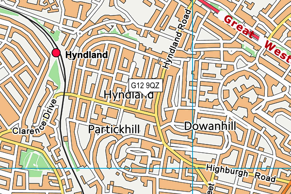 G12 9QZ map - OS VectorMap District (Ordnance Survey)