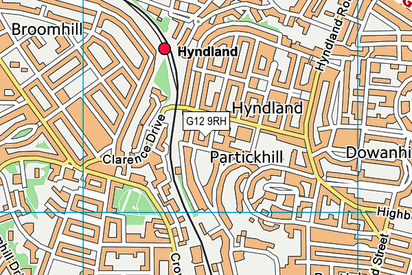 G12 9RH map - OS VectorMap District (Ordnance Survey)