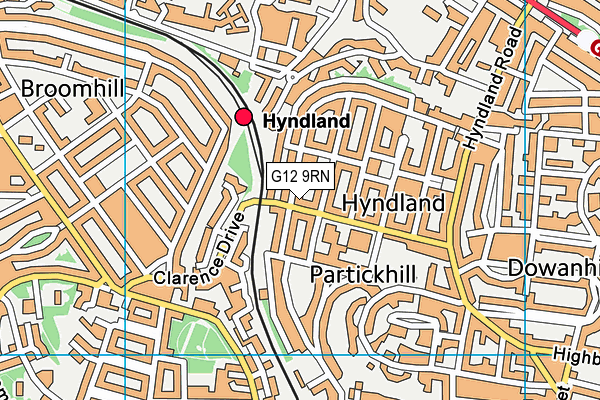 G12 9RN map - OS VectorMap District (Ordnance Survey)