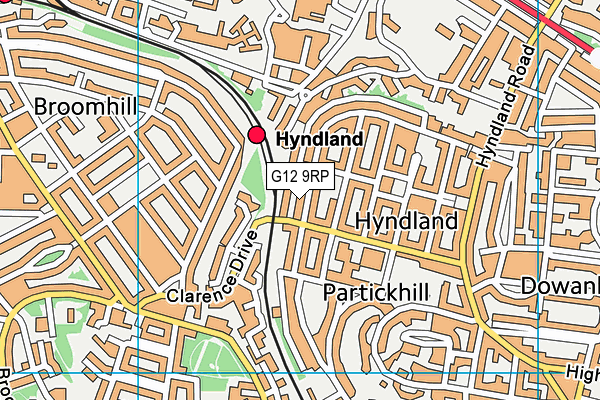 G12 9RP map - OS VectorMap District (Ordnance Survey)