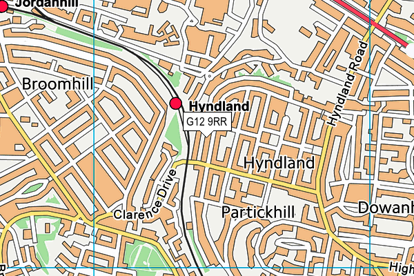 G12 9RR map - OS VectorMap District (Ordnance Survey)