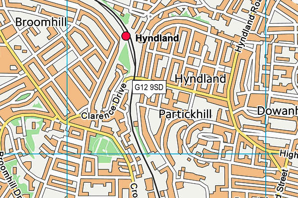 G12 9SD map - OS VectorMap District (Ordnance Survey)