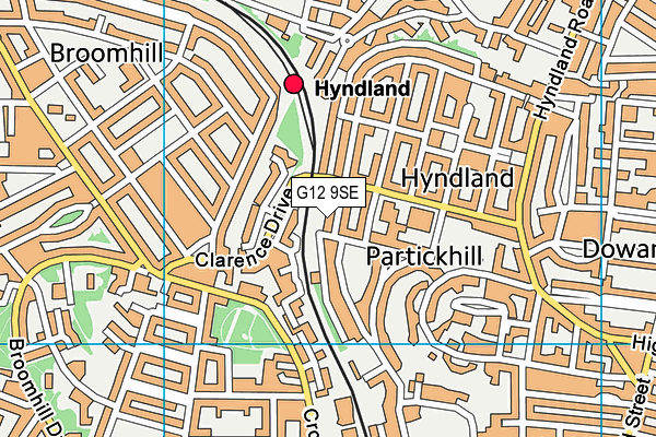 G12 9SE map - OS VectorMap District (Ordnance Survey)