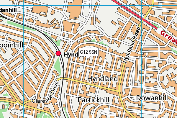 G12 9SN map - OS VectorMap District (Ordnance Survey)