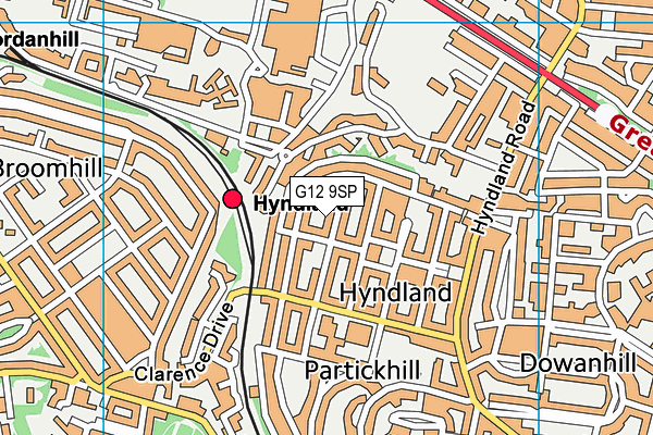 G12 9SP map - OS VectorMap District (Ordnance Survey)