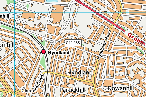 G12 9SS map - OS VectorMap District (Ordnance Survey)