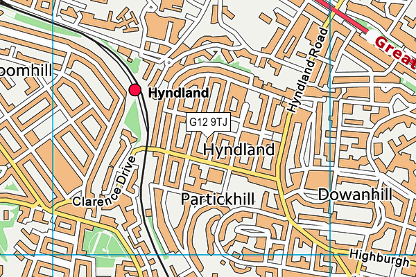 G12 9TJ map - OS VectorMap District (Ordnance Survey)