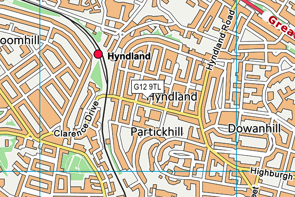 G12 9TL map - OS VectorMap District (Ordnance Survey)