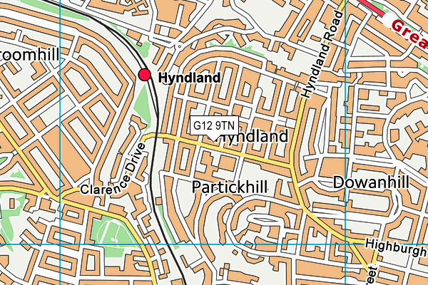 G12 9TN map - OS VectorMap District (Ordnance Survey)