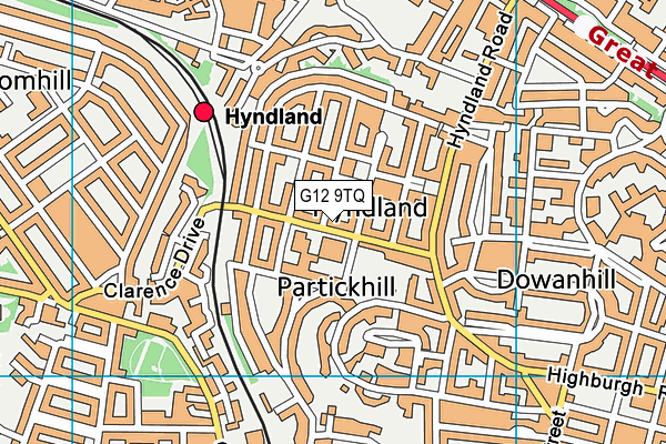 G12 9TQ map - OS VectorMap District (Ordnance Survey)