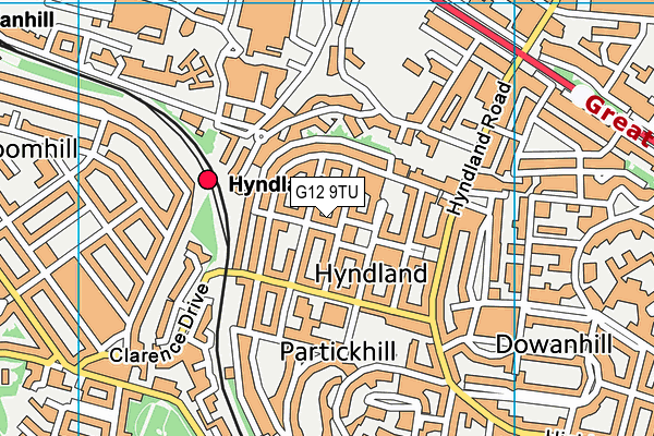 G12 9TU map - OS VectorMap District (Ordnance Survey)