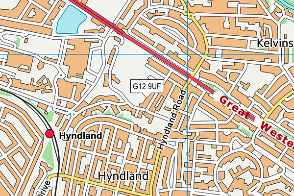 G12 9UF map - OS VectorMap District (Ordnance Survey)