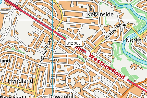 G12 9UL map - OS VectorMap District (Ordnance Survey)