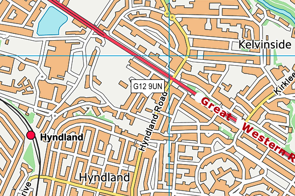 G12 9UN map - OS VectorMap District (Ordnance Survey)