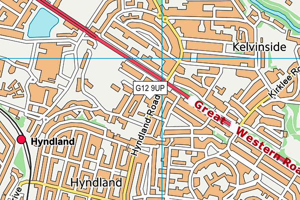 G12 9UP map - OS VectorMap District (Ordnance Survey)