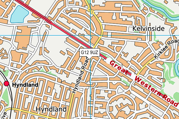 G12 9UZ map - OS VectorMap District (Ordnance Survey)