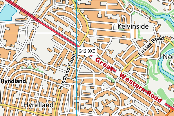 G12 9XE map - OS VectorMap District (Ordnance Survey)