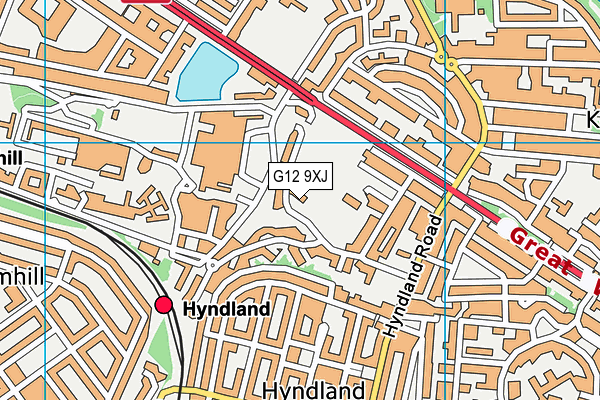 G12 9XJ map - OS VectorMap District (Ordnance Survey)