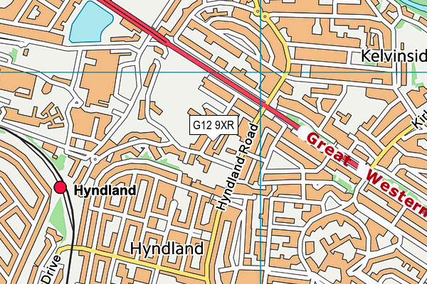 G12 9XR map - OS VectorMap District (Ordnance Survey)