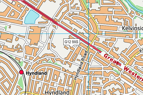 G12 9XS map - OS VectorMap District (Ordnance Survey)