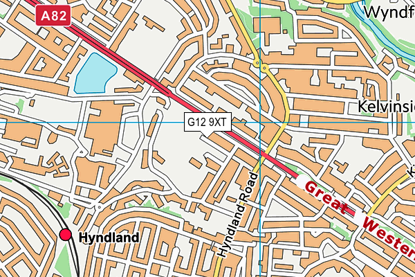 G12 9XT map - OS VectorMap District (Ordnance Survey)