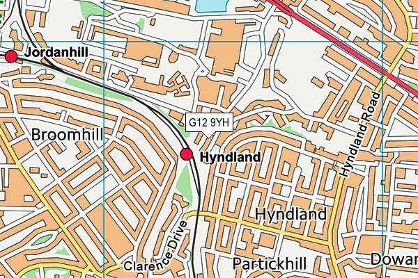 G12 9YH map - OS VectorMap District (Ordnance Survey)