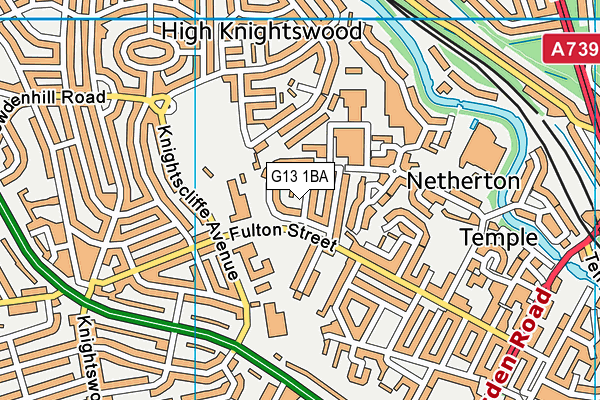 G13 1BA map - OS VectorMap District (Ordnance Survey)