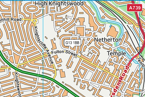 G13 1BB map - OS VectorMap District (Ordnance Survey)