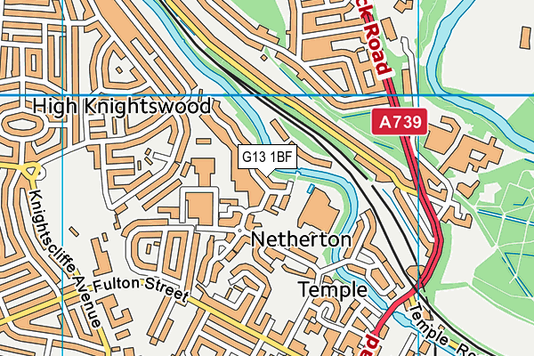 G13 1BF map - OS VectorMap District (Ordnance Survey)