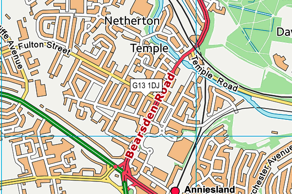 G13 1DJ map - OS VectorMap District (Ordnance Survey)