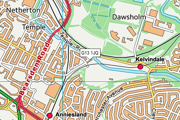 G13 1JQ map - OS VectorMap District (Ordnance Survey)