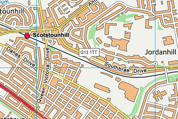 G13 1TT map - OS VectorMap District (Ordnance Survey)