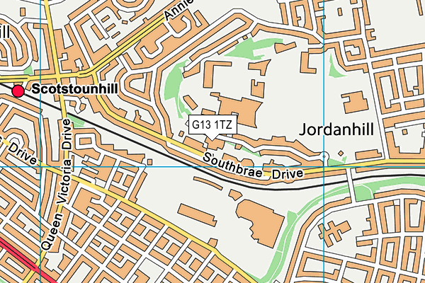 G13 1TZ map - OS VectorMap District (Ordnance Survey)