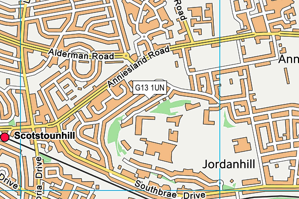 G13 1UN map - OS VectorMap District (Ordnance Survey)