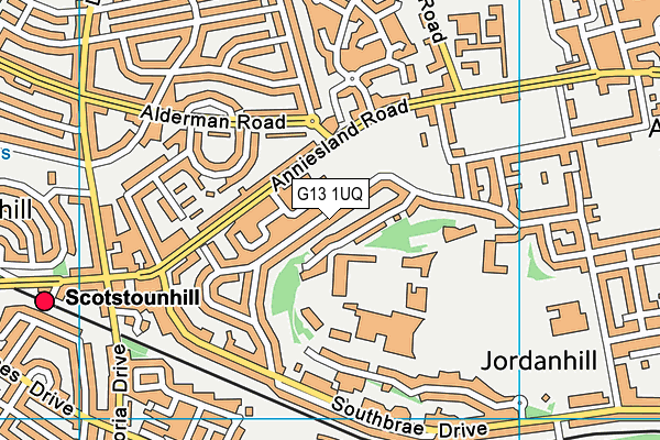 G13 1UQ map - OS VectorMap District (Ordnance Survey)