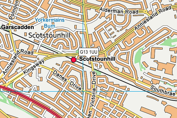 G13 1UU map - OS VectorMap District (Ordnance Survey)