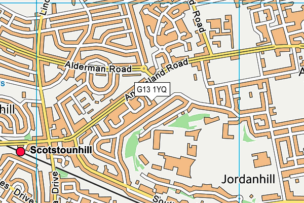 G13 1YQ map - OS VectorMap District (Ordnance Survey)