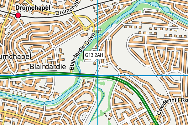 G13 2AH map - OS VectorMap District (Ordnance Survey)