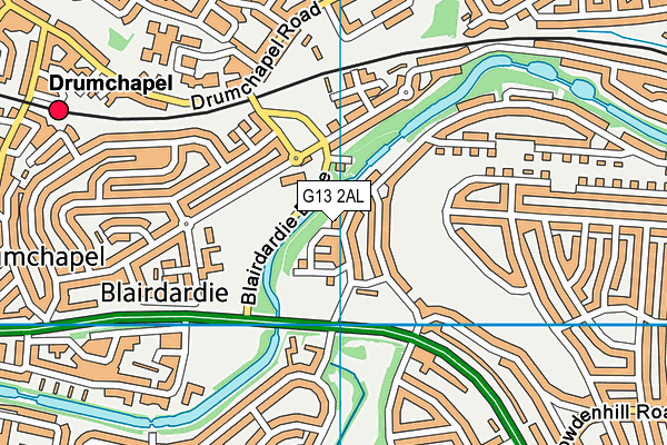 G13 2AL map - OS VectorMap District (Ordnance Survey)