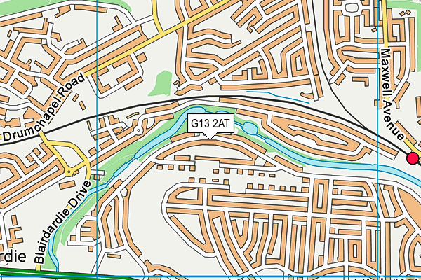 G13 2AT map - OS VectorMap District (Ordnance Survey)