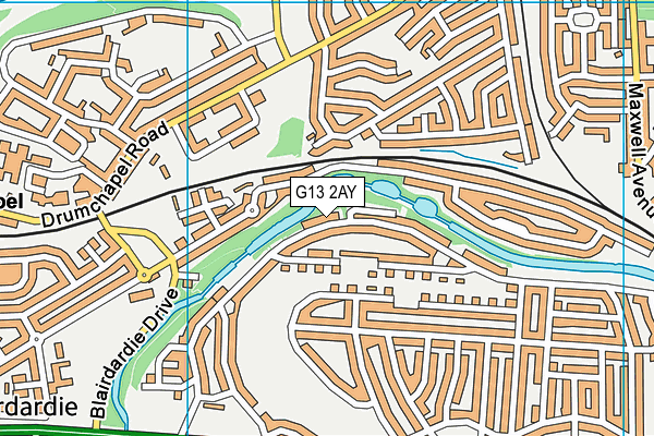 G13 2AY map - OS VectorMap District (Ordnance Survey)