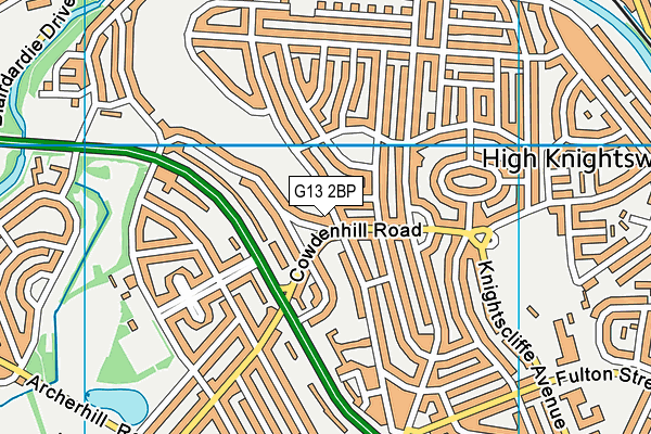 G13 2BP map - OS VectorMap District (Ordnance Survey)