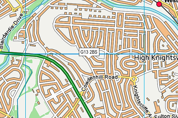 G13 2BS map - OS VectorMap District (Ordnance Survey)