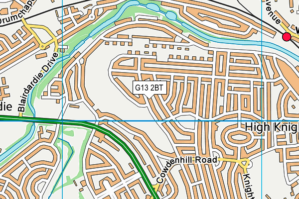 G13 2BT map - OS VectorMap District (Ordnance Survey)