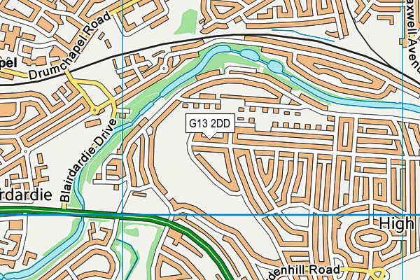 G13 2DD map - OS VectorMap District (Ordnance Survey)