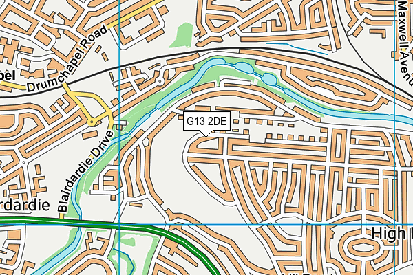 G13 2DE map - OS VectorMap District (Ordnance Survey)
