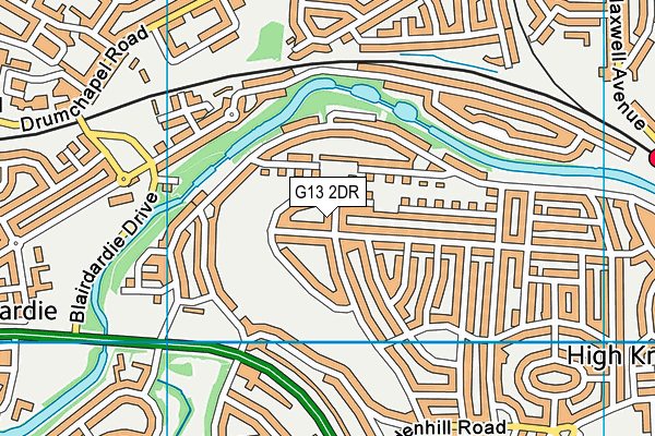 G13 2DR map - OS VectorMap District (Ordnance Survey)