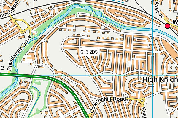 G13 2DS map - OS VectorMap District (Ordnance Survey)