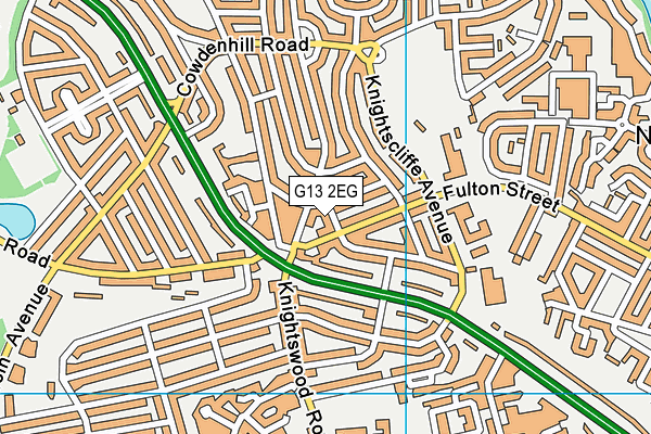 G13 2EG map - OS VectorMap District (Ordnance Survey)