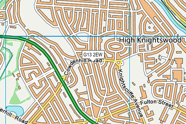 G13 2EW map - OS VectorMap District (Ordnance Survey)